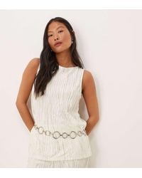 Vila - Plisse Slash Neck Sleeveless Top Co-ord - Lyst