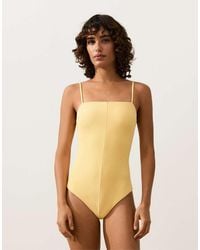 Oysho - Rib Bandeau Swimsuit - Lyst