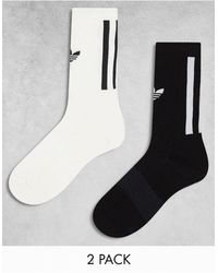 adidas Originals - Confezione da 2 paia di calzini con trifoglio neri e bianchi - Lyst