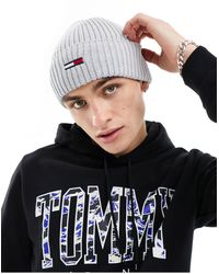 Tommy Hilfiger - Ribbed Flag Logo Beanie - Lyst