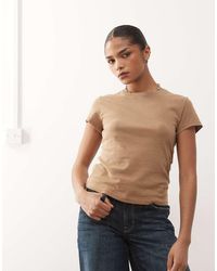Weekday - T-Shirt Baby Marrone Chiaro Anni '90 - Lyst