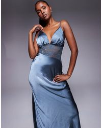 Princess Polly - – faera – maxikleid aus satin mit camisole-trägern und spitzeneinsatz - Lyst