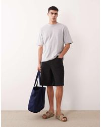 ASOS - Loose Textured Denim Jorts - Lyst
