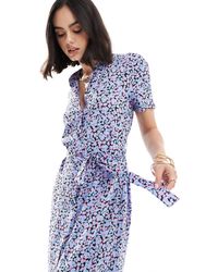 Vero Moda - Robe chemise longue boutonnée à imprimé fleurs - Lyst