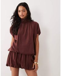 ASOS - High Neck Mini Dress With Bubble Hem - Lyst