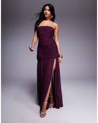 Aria Cove - – trägerloses maxikleid aus transparentem netzstoff - Lyst