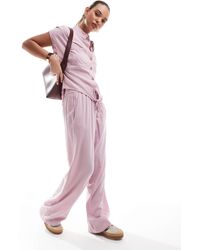 Pieces - – hose aus leinenmix - Lyst