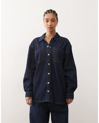 Noisy May - Oversized Denim Shirt - Lyst