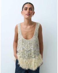 ASOS - Top Decorato Con Orlo - Lyst