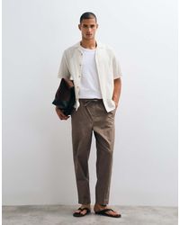 ASOS - Smart Relaxed Tapered Linen Look Pants - Lyst