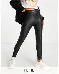 Only Petite - Coated High Waisted leggings - Lyst