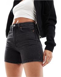 Weekday - – eya – jeansshorts mit hohem bund und waschung - Lyst