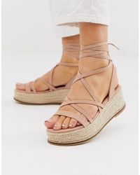 ASOS Sandalias con plataforma plana en beis de Tabby - Multicolor