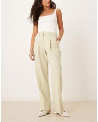 ASOS - Tailored High Waist Straight Leg Trousers With Pleat Detail - Lyst