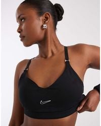Nike - Indy Metallic Swoosh Light Support Sports Bra - Lyst