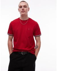Tommy Hilfiger - T-Shirt Met Een Gekleurd Randje - Lyst