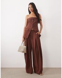 ASOS - Tailored Floaty Deep Pleat Horseshoe Pants - Lyst