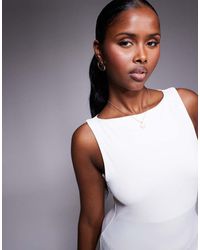 River Island - Asymmetric Neck Detail Jersey Top - Lyst