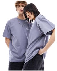 Dr. Denim - Trooper - t-shirt unisex comoda blu lavanda con logo sul davanti - Lyst