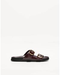 Bershka - – flache slider-sandalen - Lyst