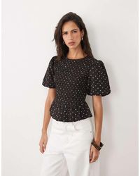 Wednesday's Girl - Smocktop Met Pofmouwen - Lyst