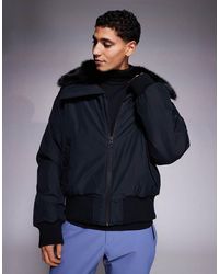 ASOS 4505 Ski & Snow - Asos 4505 Ski Bomber Jacket With Faux Fur Collar - Lyst