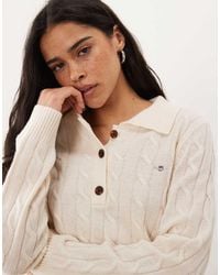 GANT - Cable Knit Rugby Cardigan - Lyst