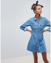 warehouse western midi denim dress