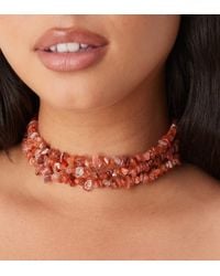ASOS - Collar Corto De Varias Hileras Con Fragmentos De Piedras Auténticas De Asos Design Curve - Lyst