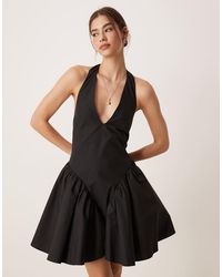 Glamorous - Dropped Waist Halterneck Mini Dress - Lyst