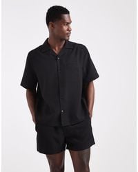 ASOS - Co-ord Linen Look Relaxed Revere Shirt - Lyst