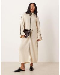 Vila - High Neck Knitted Maxi Dress - Lyst