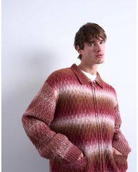 TOPMAN - Knitted Blend Zip Through Cardigan - Lyst