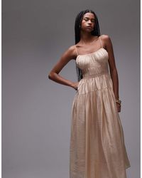 & Other Stories - Milkmaid Midi Dress With Smocking And Spaghetti Straps - Lyst