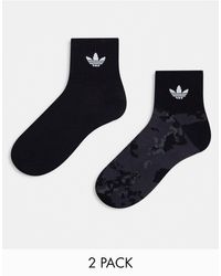 adidas Originals - Confezione da 2 paia di calzini alla caviglia neri - Lyst