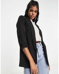Pieces - Ruched Sleeve Blazer - Lyst