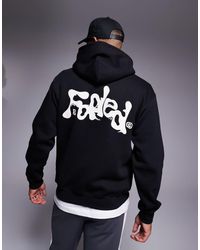 Faded Store - Sudadera Negra Con Capucha Y Logo Efecto Líquido En Contraste Estampado En La Espalda De - Lyst