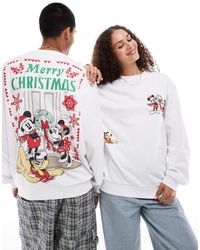 ASOS - Disney Christmas Oversized Sweatshirt With Mickey Mouse & Minnie Mouse Prints - Lyst