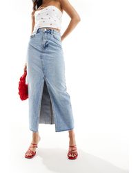 New Look - Denim Maxi Skirt - Lyst