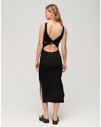 Superdry - & Co Jersey Twist Back Midi Dress - Lyst