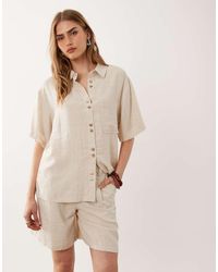 ASOS - Relaxed Dad Shorts With Linen - Lyst