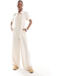 Reclaimed (vintage) - Linen Jumpsuit With Drawstrings - Lyst