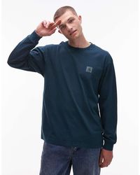 Carhartt - Camiseta Oscuro De Manga Larga Y Corte Suelto Vista De - Lyst