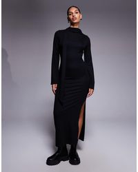 ASOS - Scarf Detail Fluted Sleeve Midi Dress - Lyst