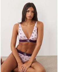 Calvin Klein - Graphic Emblem Print Lightly Lined Triangle Bra - Lyst