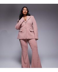 ASOS - Curve Pearl Embellished Tailored Trouser Co-Ord - Lyst
