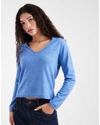 ONLY - Gebreide Top Met V-Hals En Lange Mouwen - Lyst