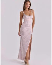 House Of Cb - Lini Baby Lace Mesh Maxi Dress - Lyst
