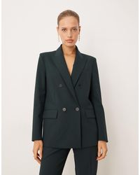 Mango - Irese - blazer d'ensemble élégant en laine mélangée - forêt - Lyst