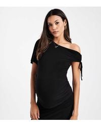 ASOS - Asos Design Maternity Co-ord Asymmetric Shoulder Ruched Slinky Top - Lyst